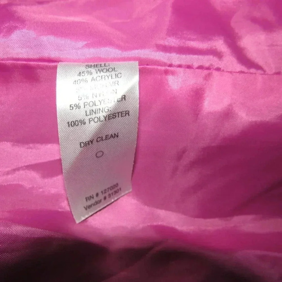 CHADWICKS Blue Purple Wool Blend Blazer Lined Pea Coat Size 10T - Picture 5 of 5